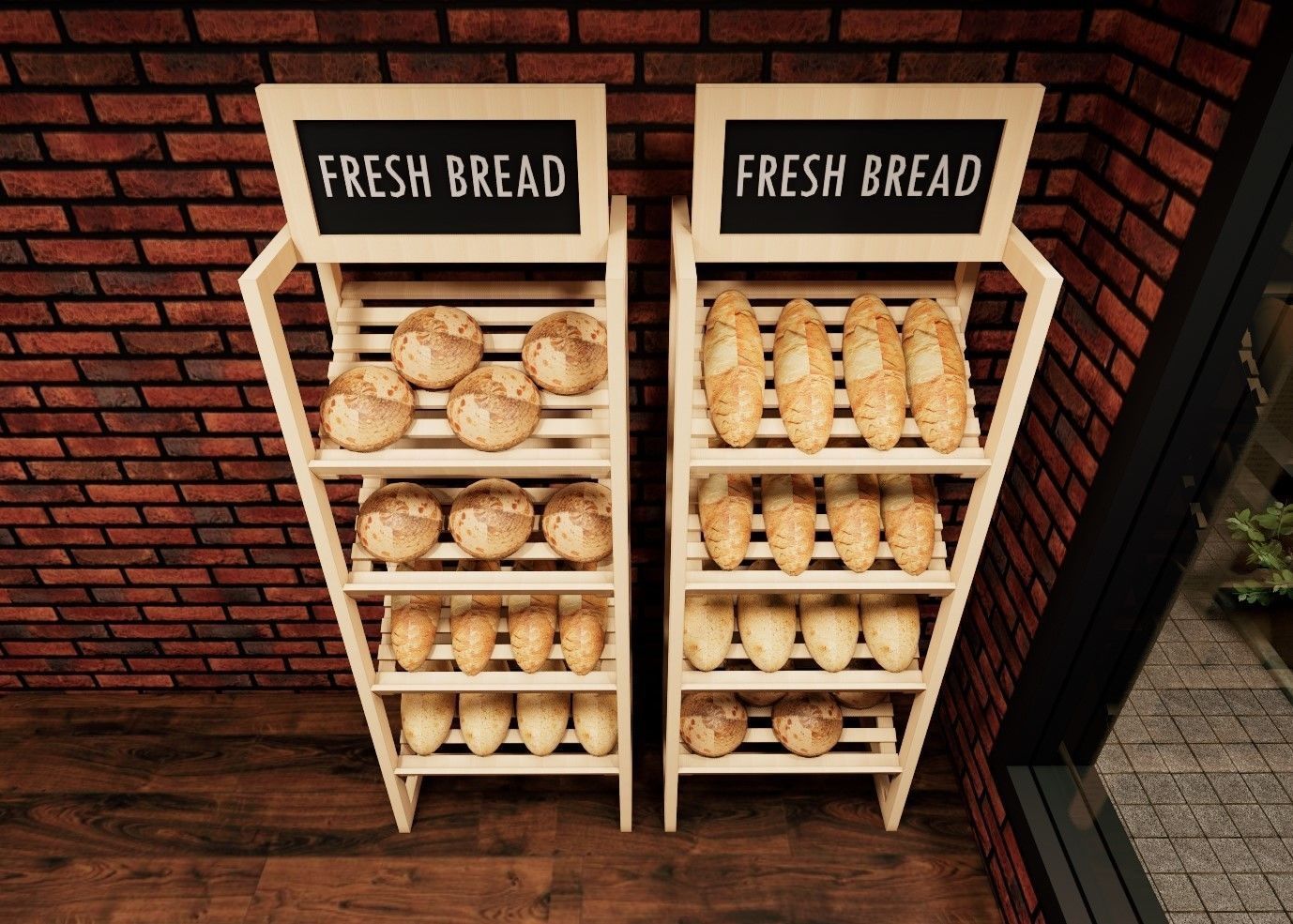 Bakery display rack Free 3D model_2