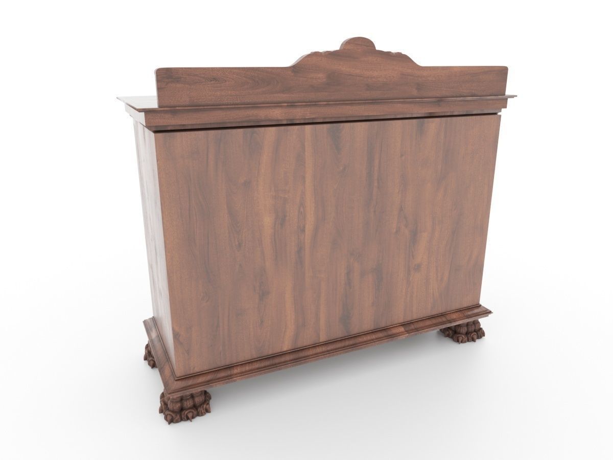 Old Sideboard with Lion Head 3D model_3