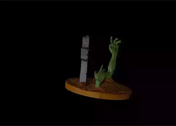 zombie grave smartphone stand haloween 3D print model
