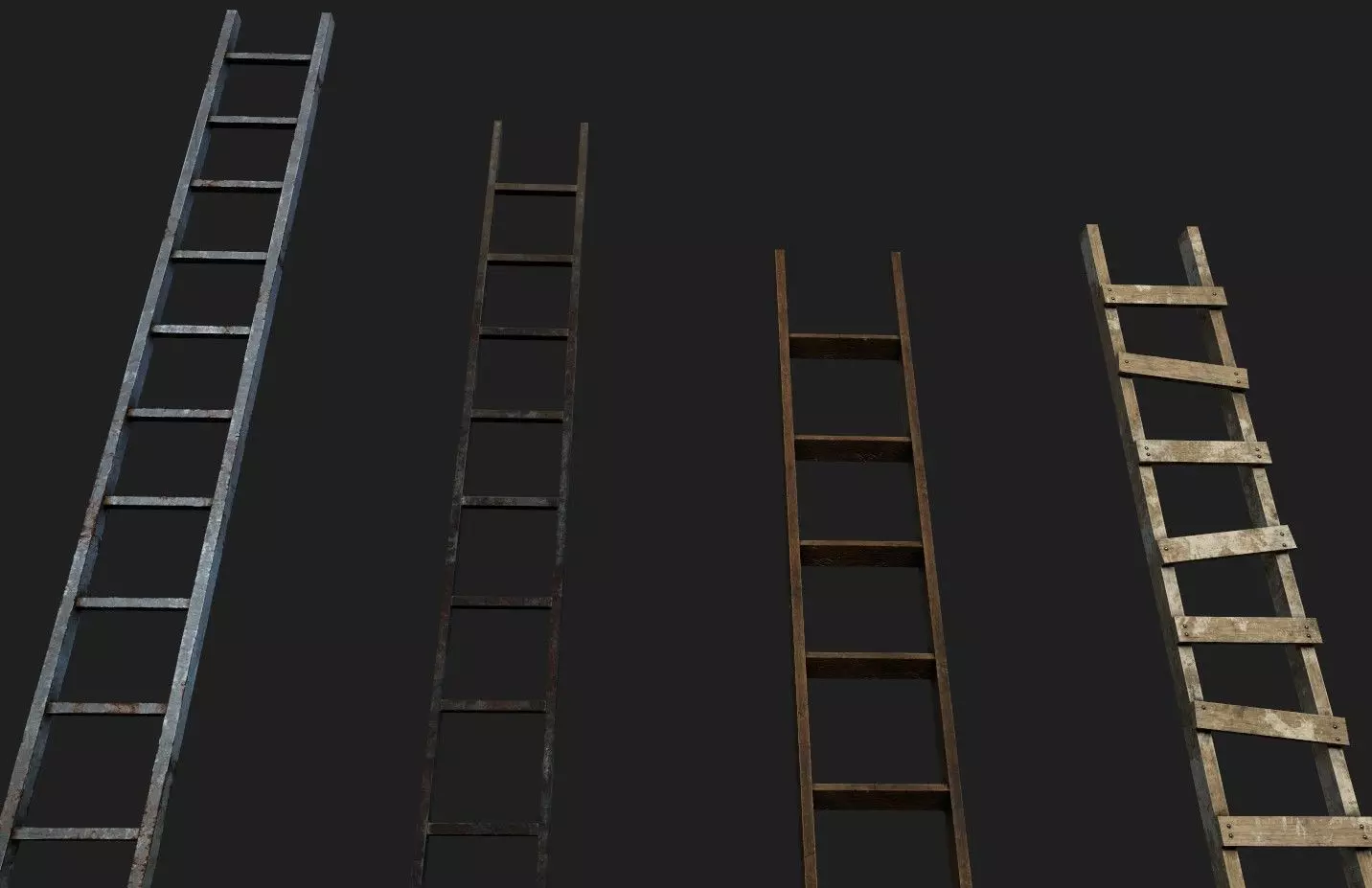 Ladders different Free low-poly 3D model