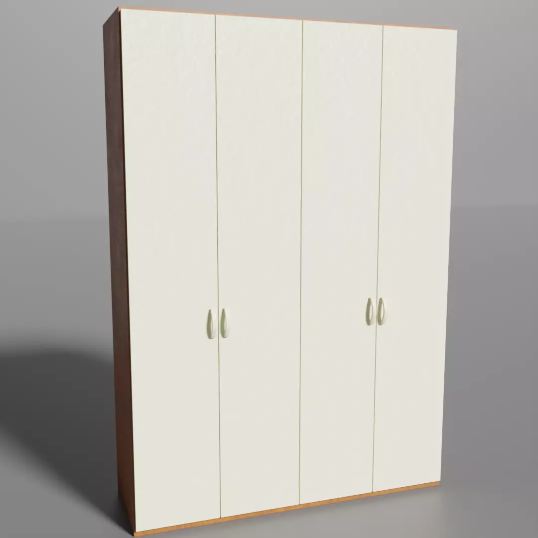 Simple Wardrobe Low-poly 3D model_0