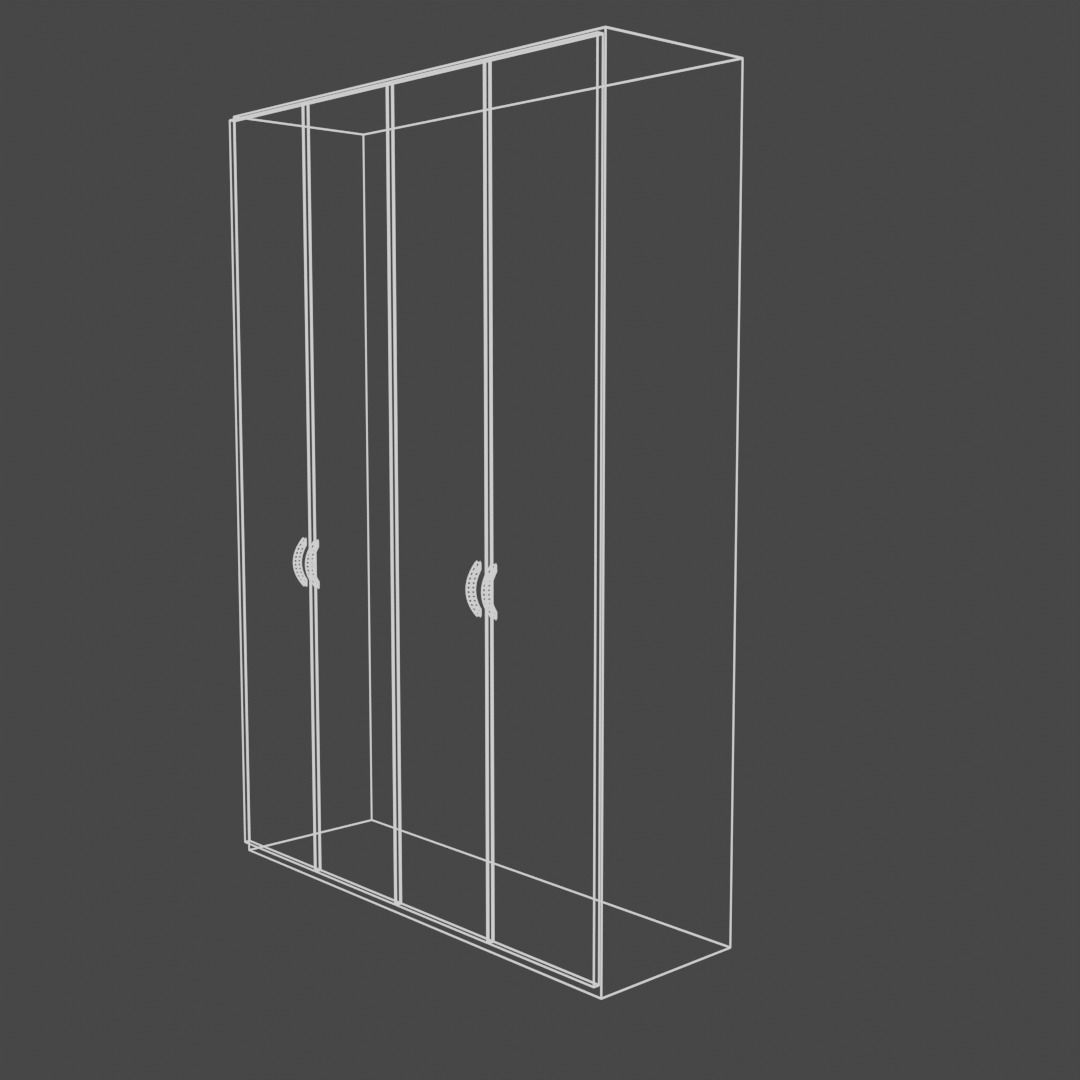 Simple Wardrobe Low-poly 3D model_4