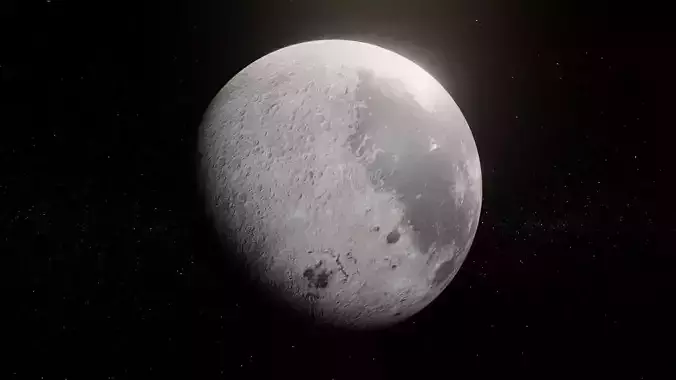 Photorealistic Moon 8k Textures 3D Model Low-poly 3D model