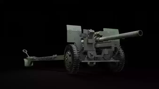 Weapon howitzer 105mm 3D model