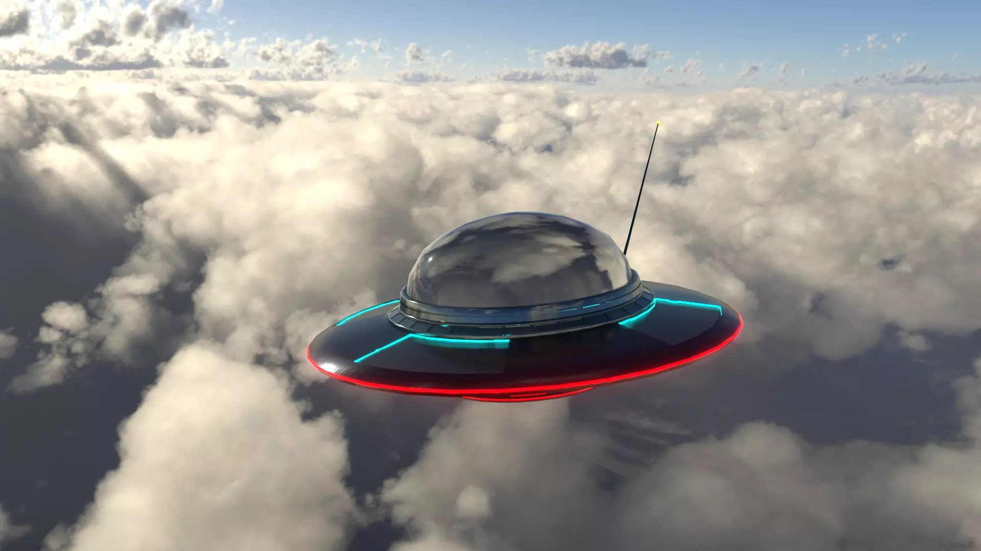 Alien UFO Scout spaceship Low-poly 3D model