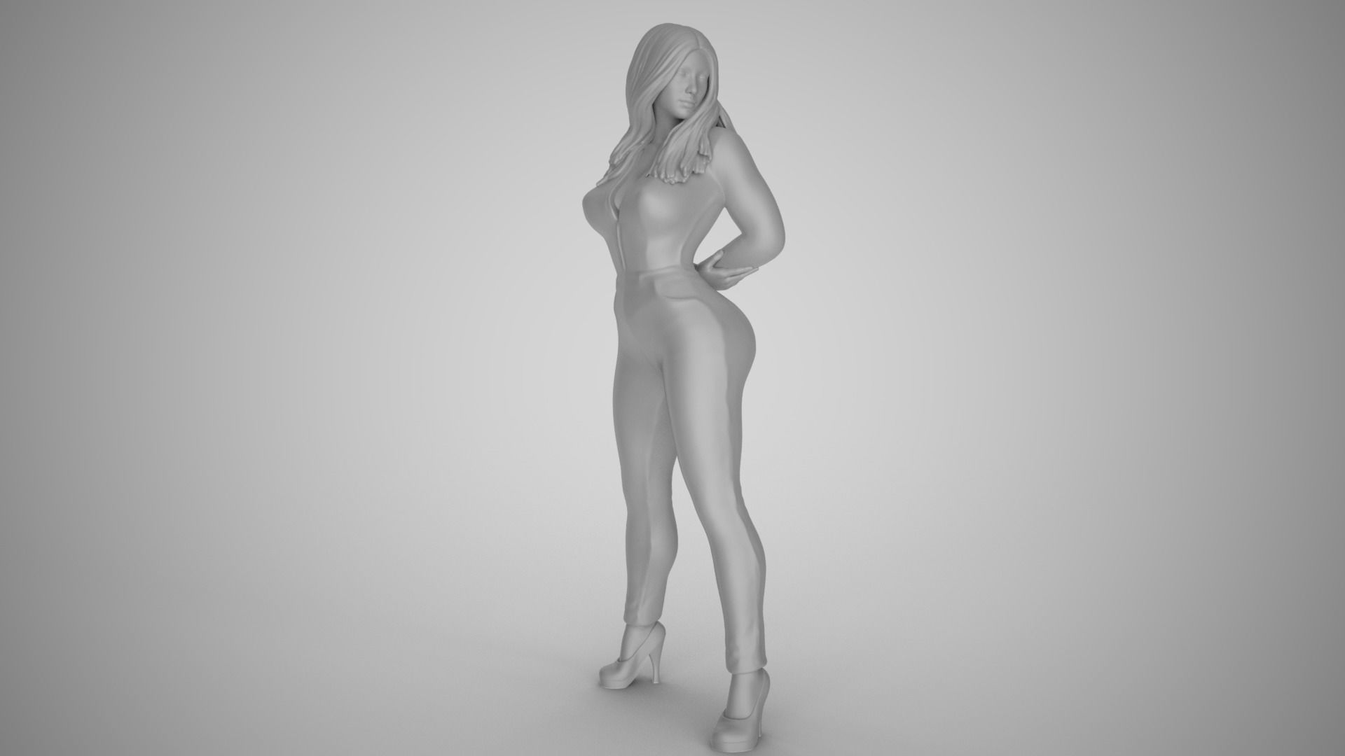 Woman in the Mirror 2 3D print model_2