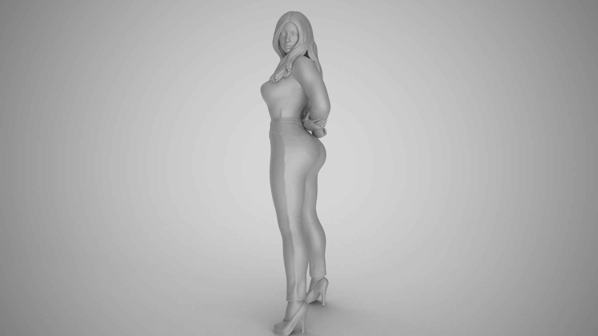 Woman in the Mirror 2 3D print model_3