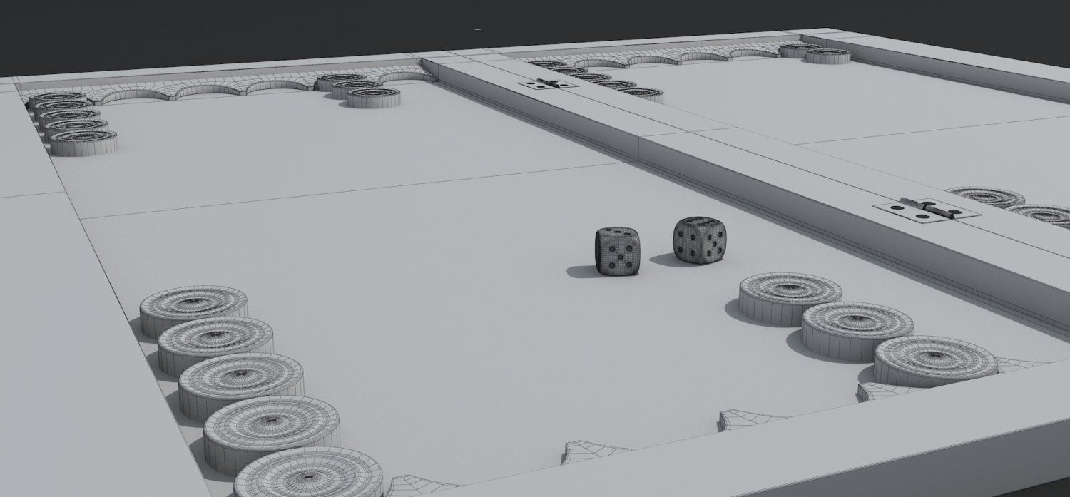 Backgammon 3D Model door with pattern Free 3D model_3