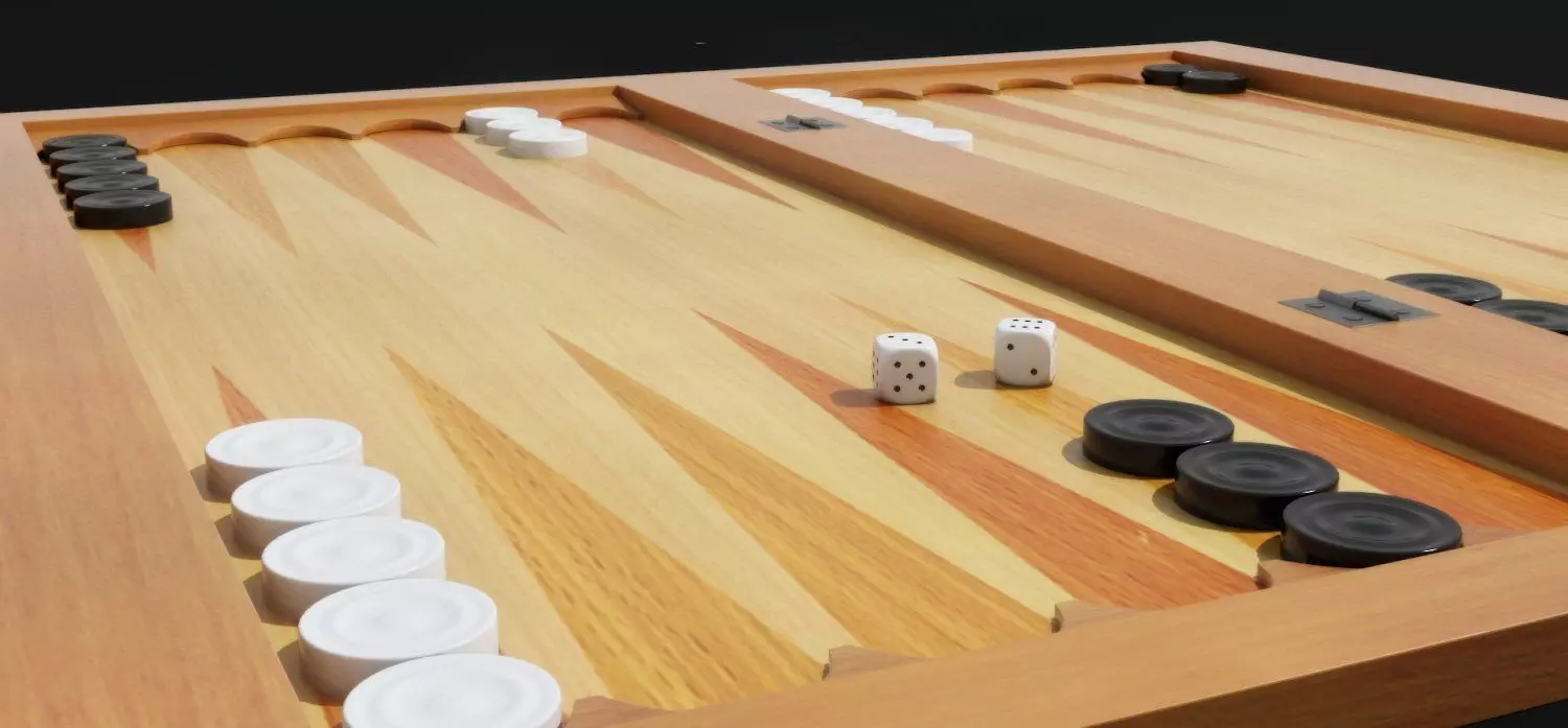 Backgammon 3D Model door with pattern Free 3D model_0