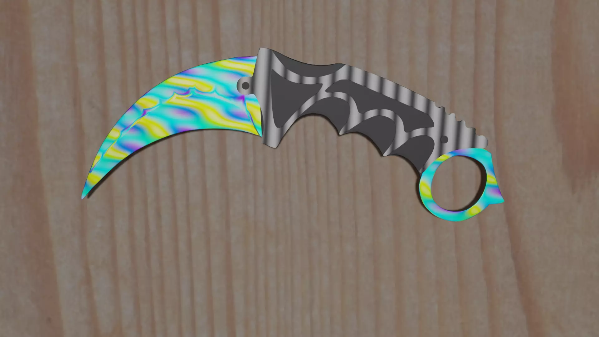 Karambit colorful knife Free 3D model