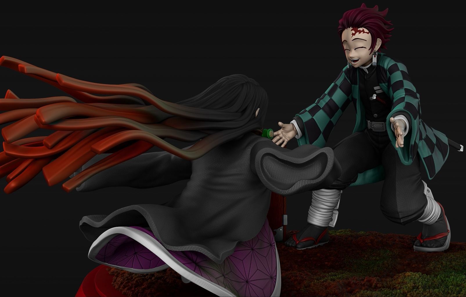 Tanjiro and Nesuko - Demon Slayer Fan model 3D print model_7