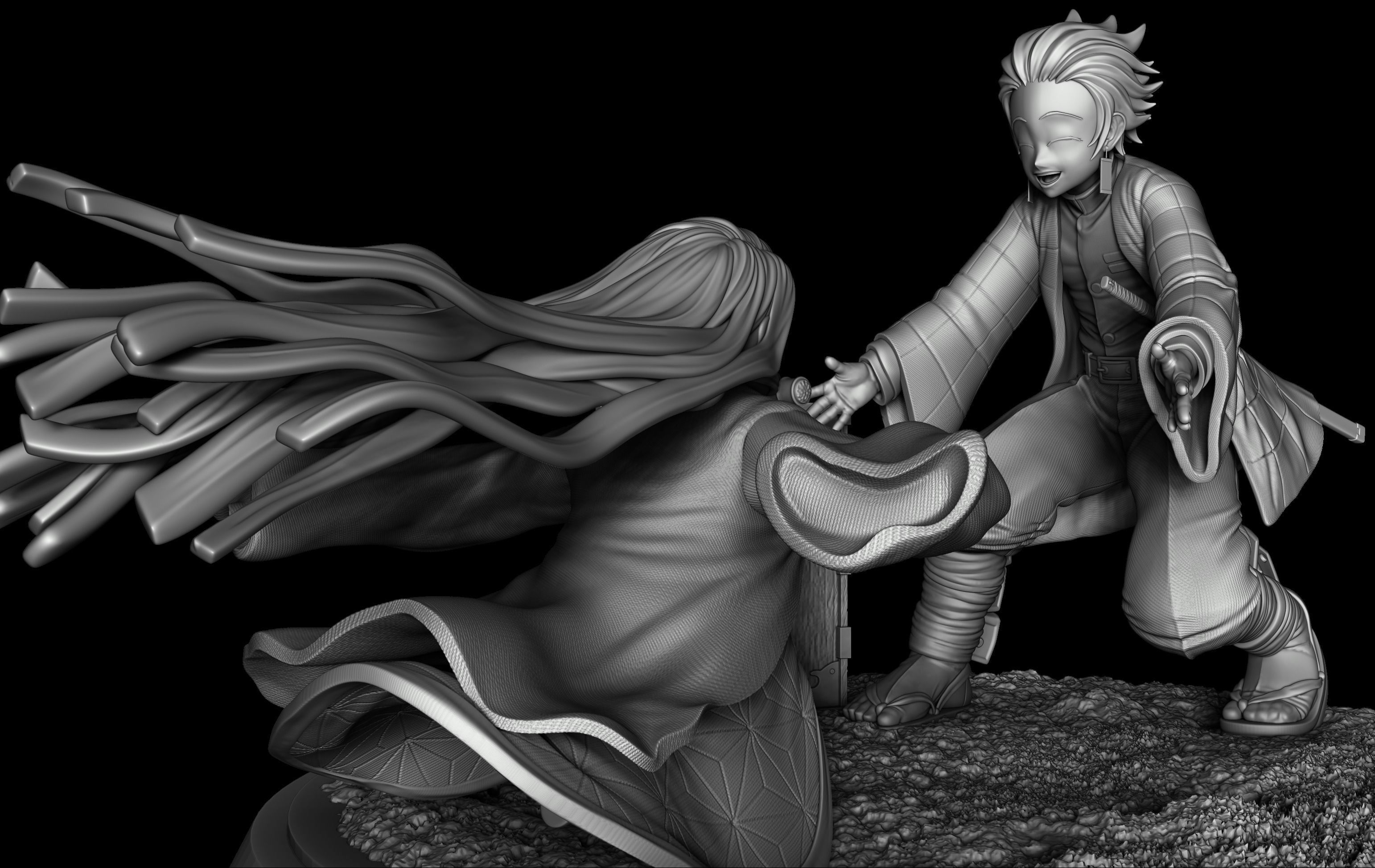 Tanjiro and Nesuko - Demon Slayer Fan model 3D print model_2