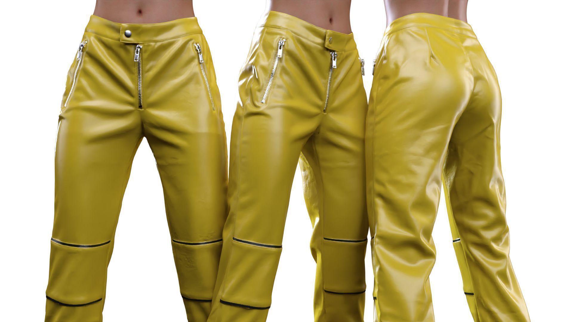 Ankle Belts Pants 3D model_1