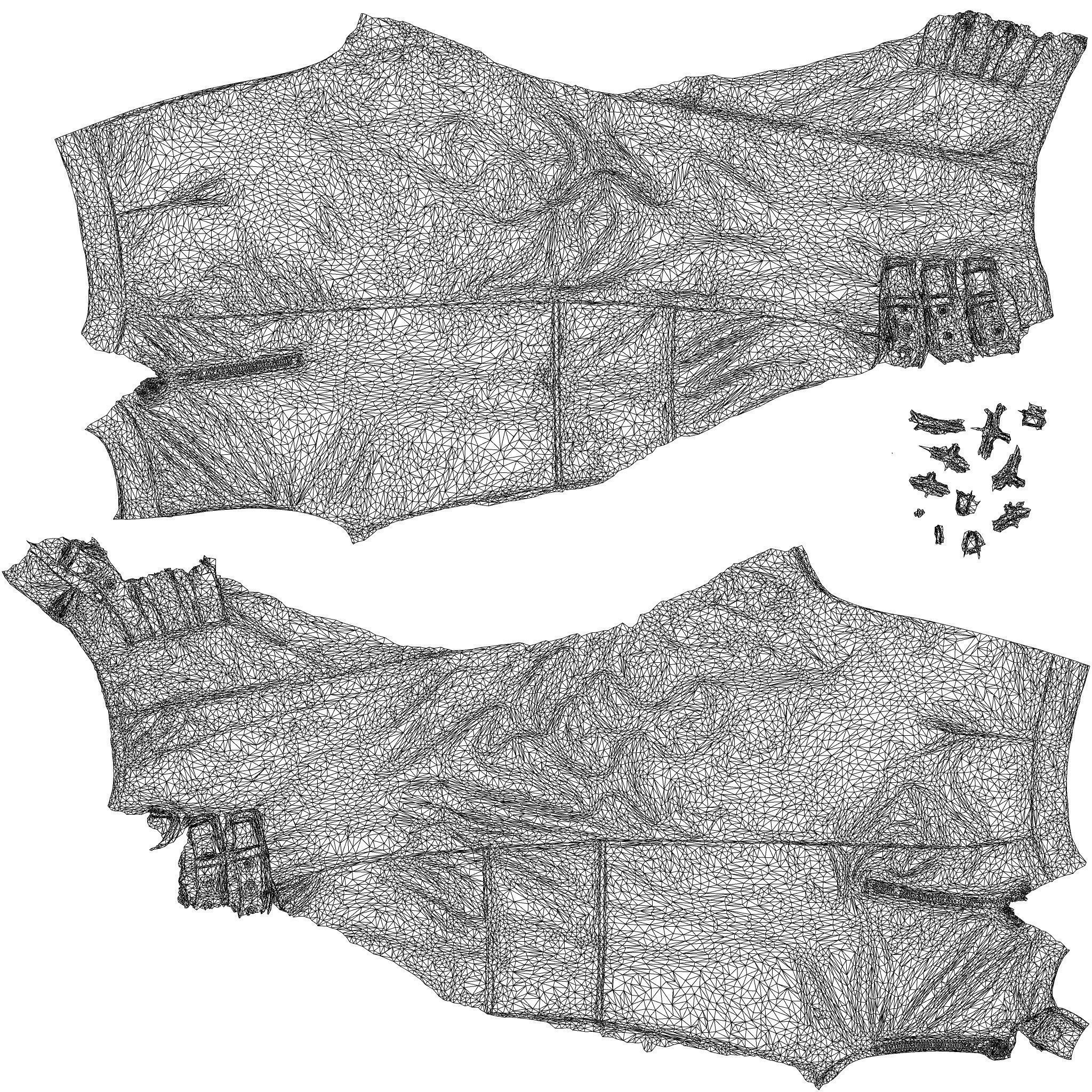 Ankle Belts Pants 3D model_16