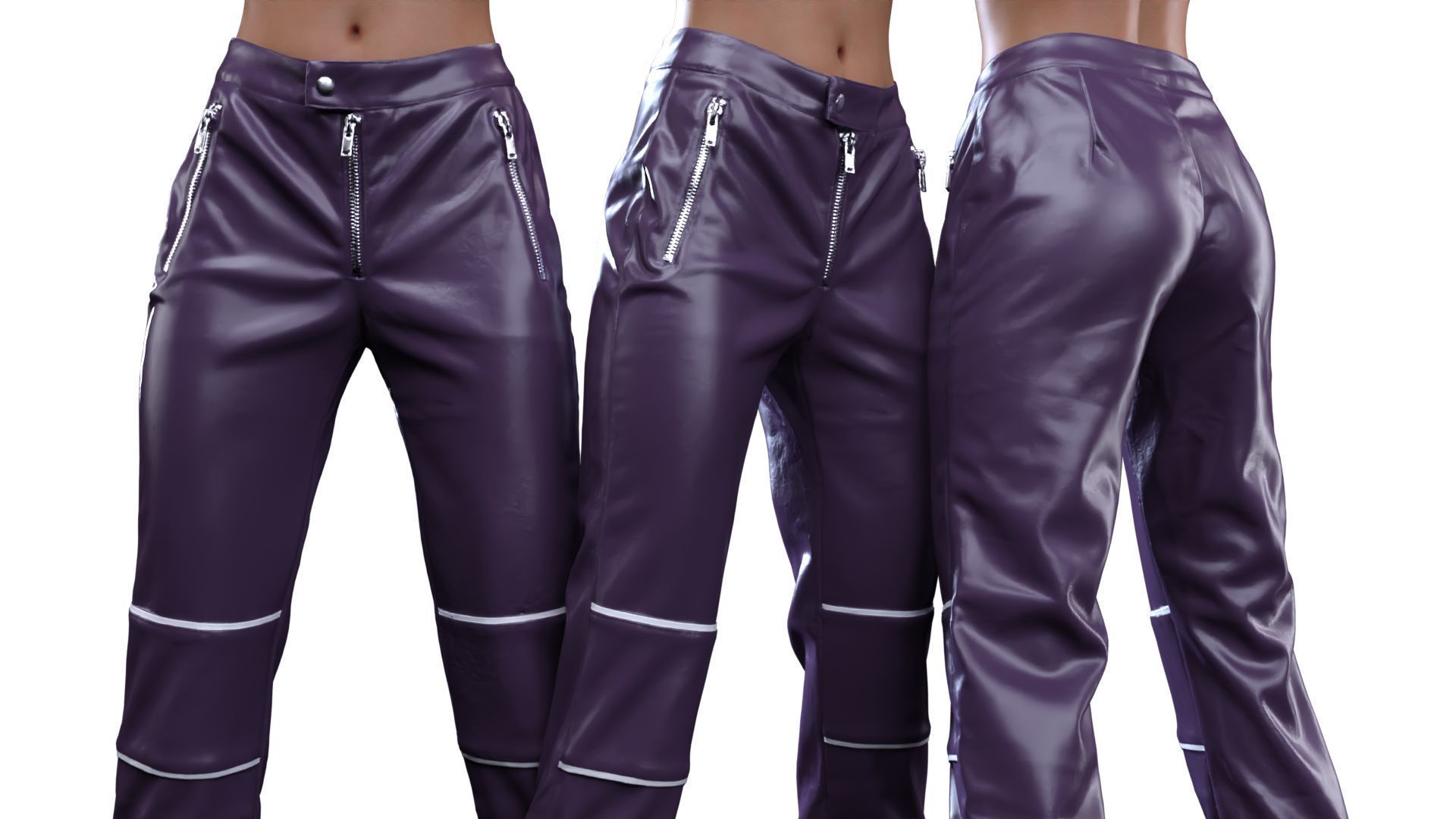 Ankle Belts Pants 3D model_4