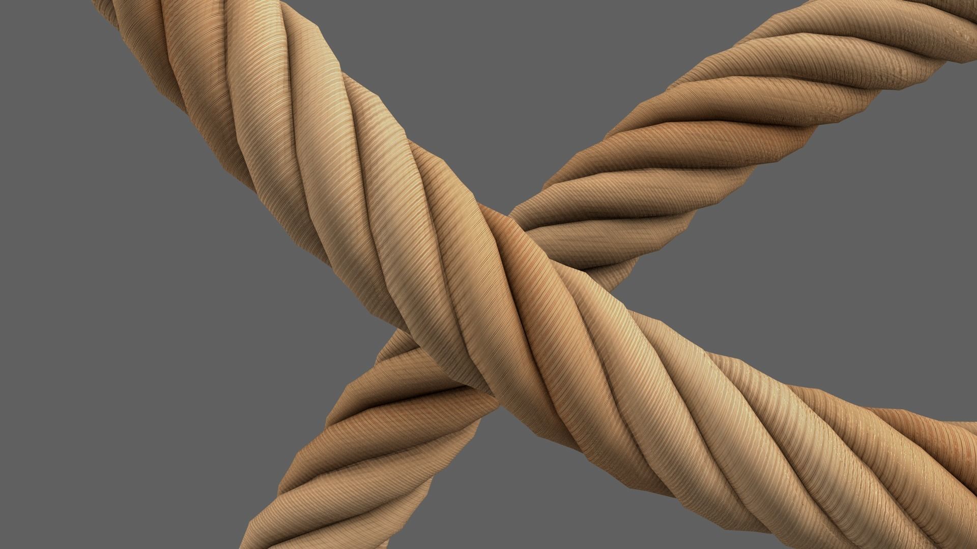 Kusarigama axe with rope 3D model_7