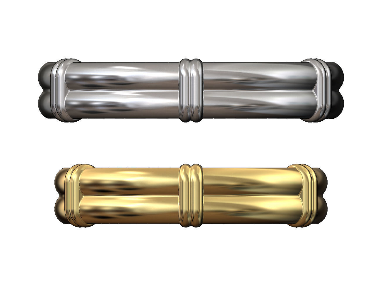 Solid double wire ring with links 3D print model_5