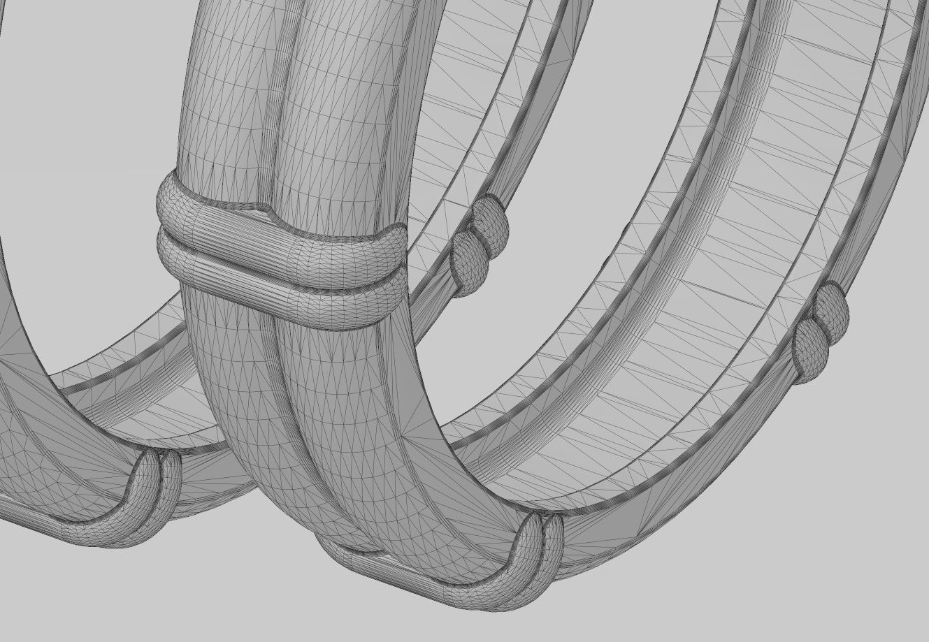 Solid double wire ring with links 3D print model_13