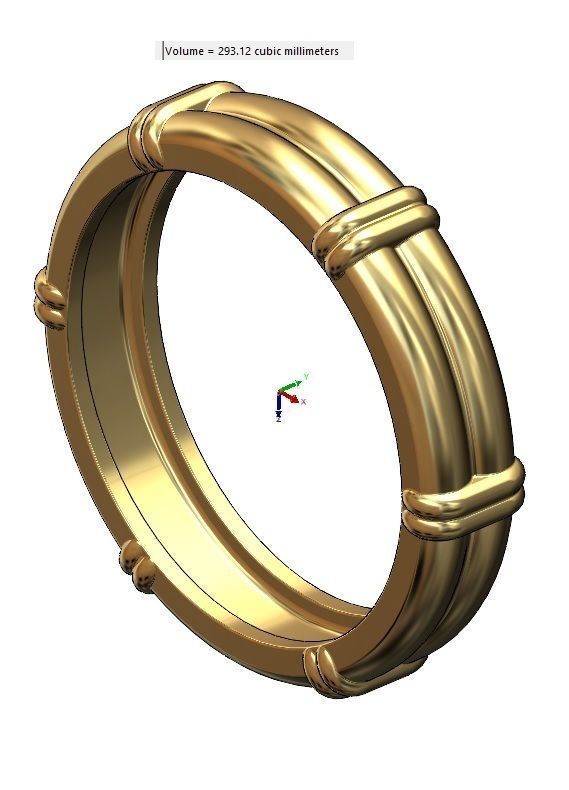 Solid double wire ring with links 3D print model_9