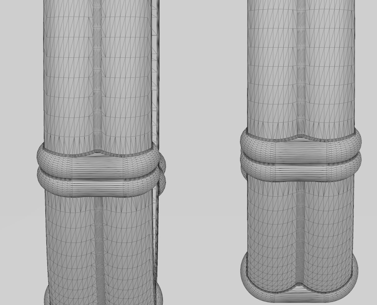 Solid double wire ring with links 3D print model_12