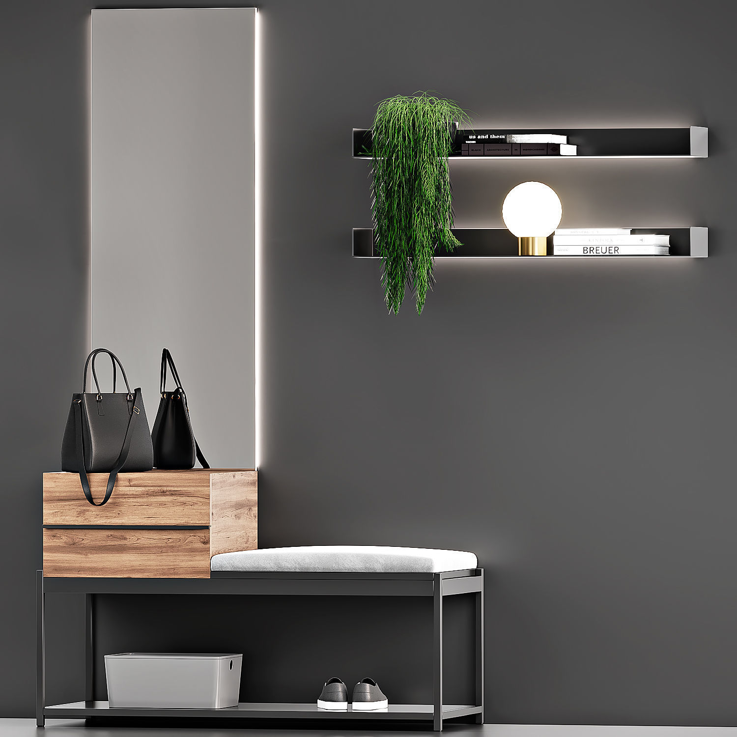 Birex Domi hallway set 3D model_1