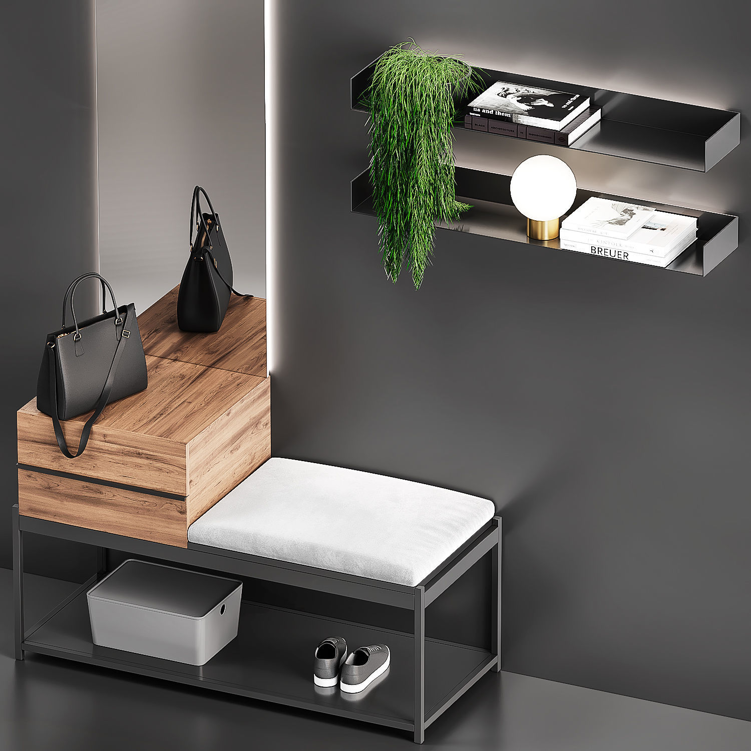 Birex Domi hallway set 3D model_2