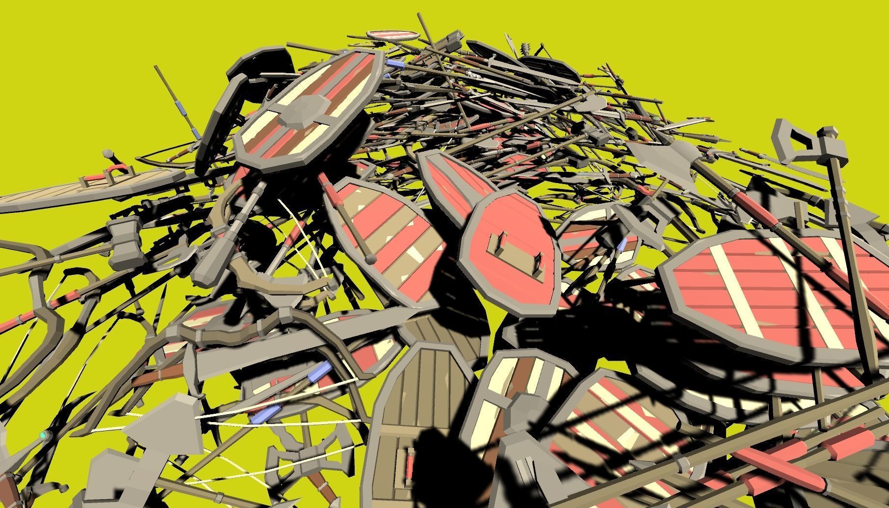 Huge Lowpoly Medieval Weapon Pack Low-poly 3D model_9