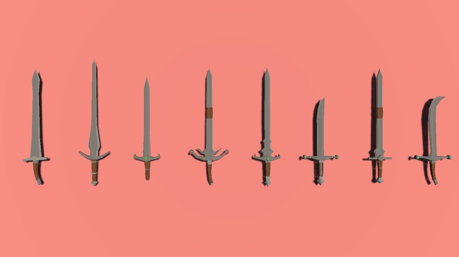 Huge Lowpoly Medieval Weapon Pack Low-poly 3D model_8