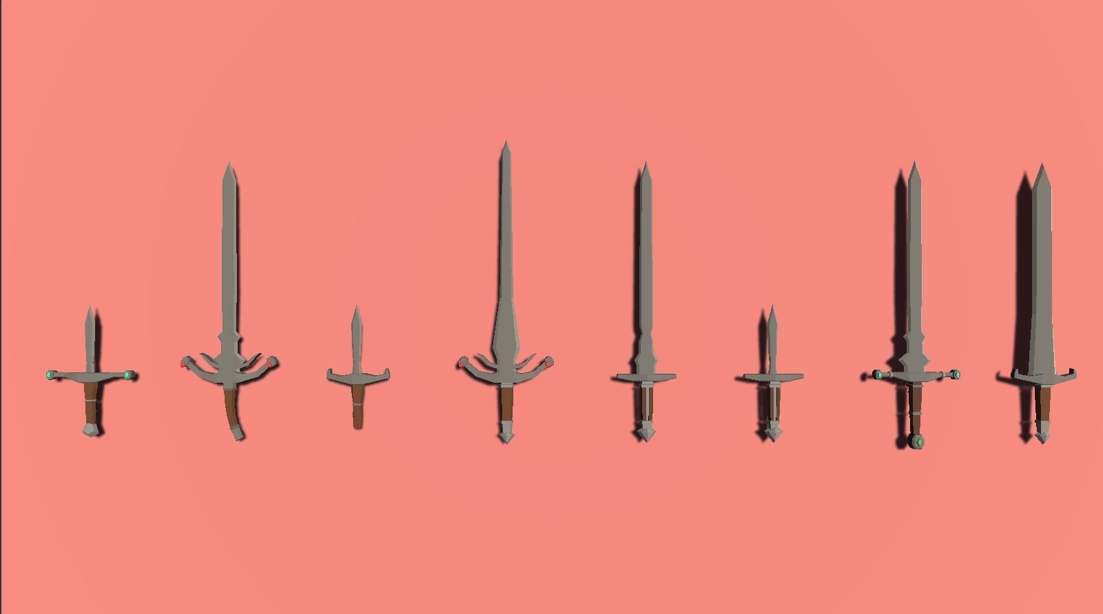 Huge Lowpoly Medieval Weapon Pack Low-poly 3D model_6