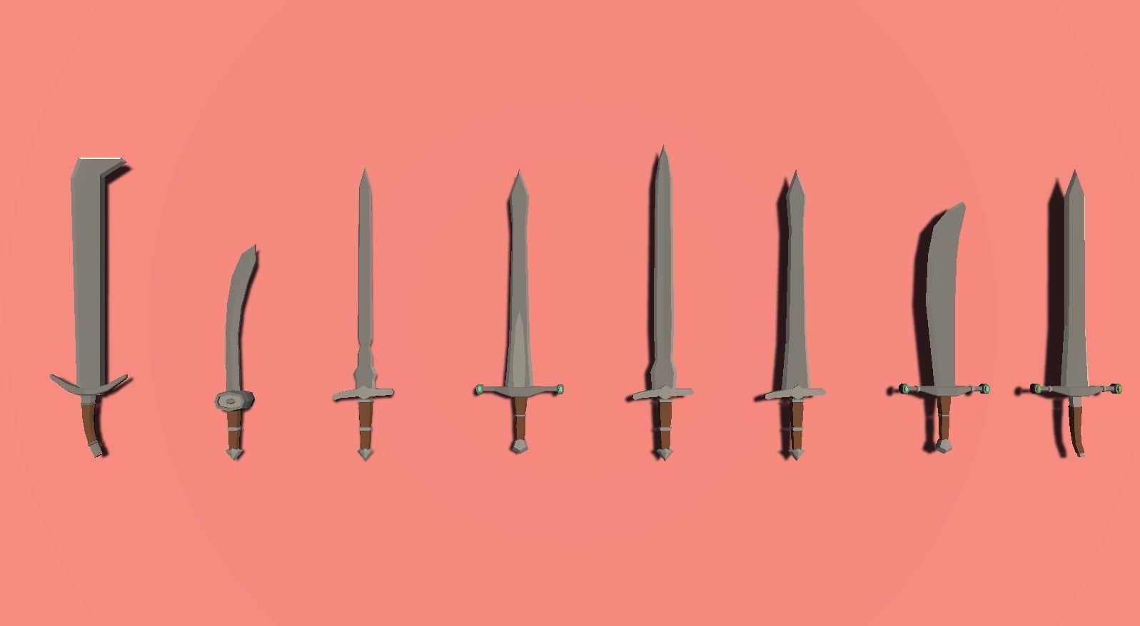 Huge Lowpoly Medieval Weapon Pack Low-poly 3D model_7