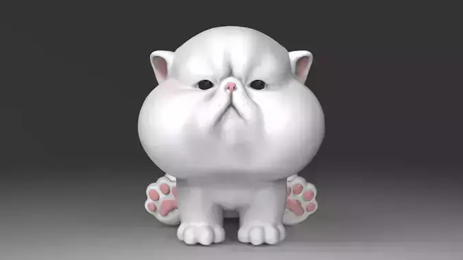 The Chubbiest Cheeks Cat 3D print model