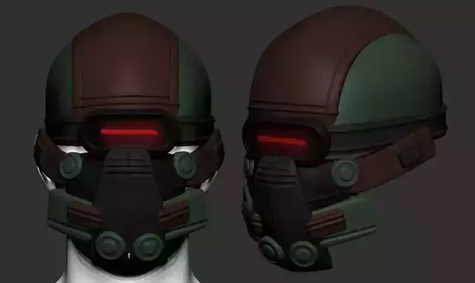 helmet high poly sculpt 3d printable ver 7 3D model