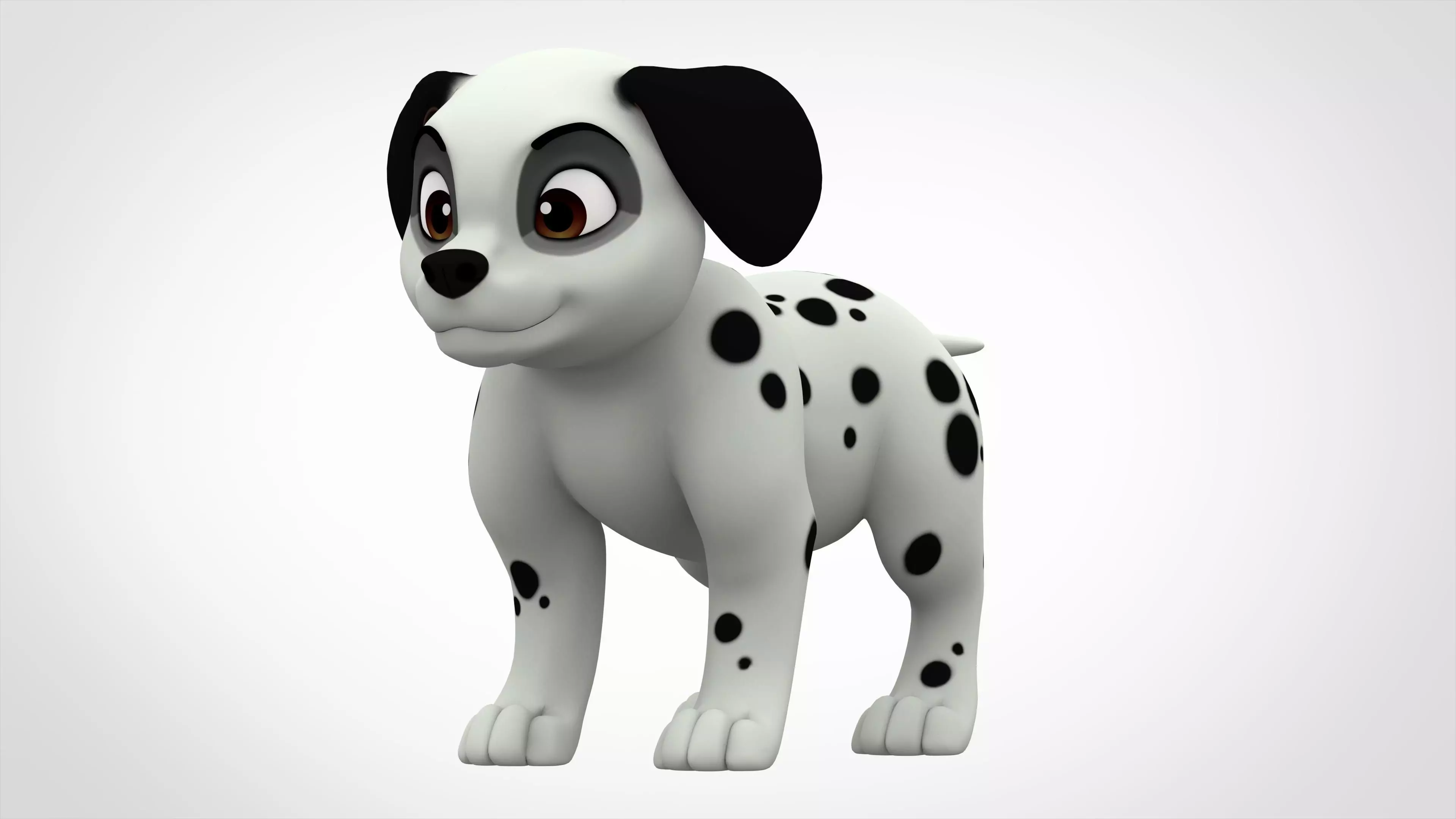 Dalmatian Puppy  Low-poly 3D model_0