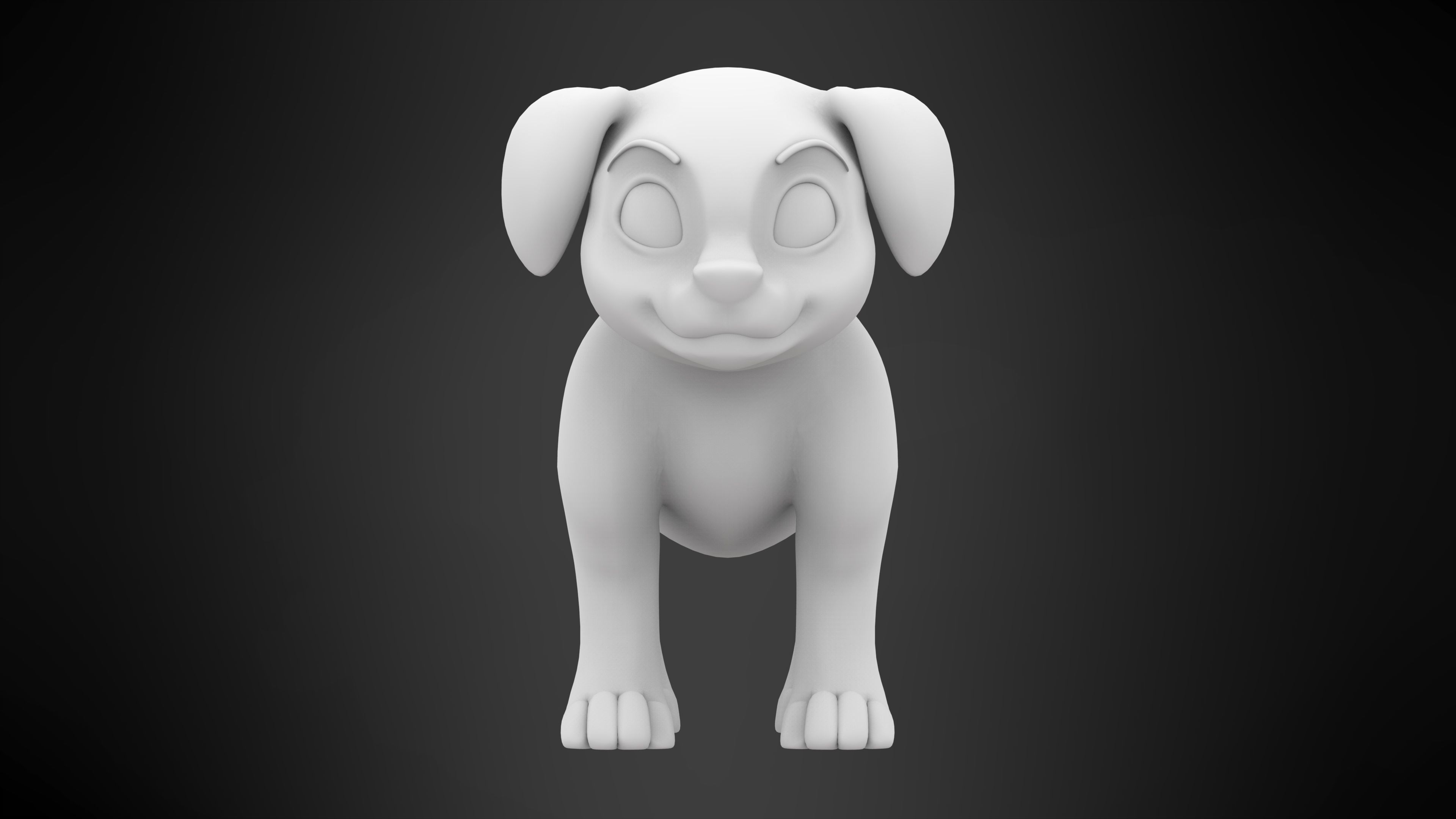 Dalmatian Puppy  Low-poly 3D model_6