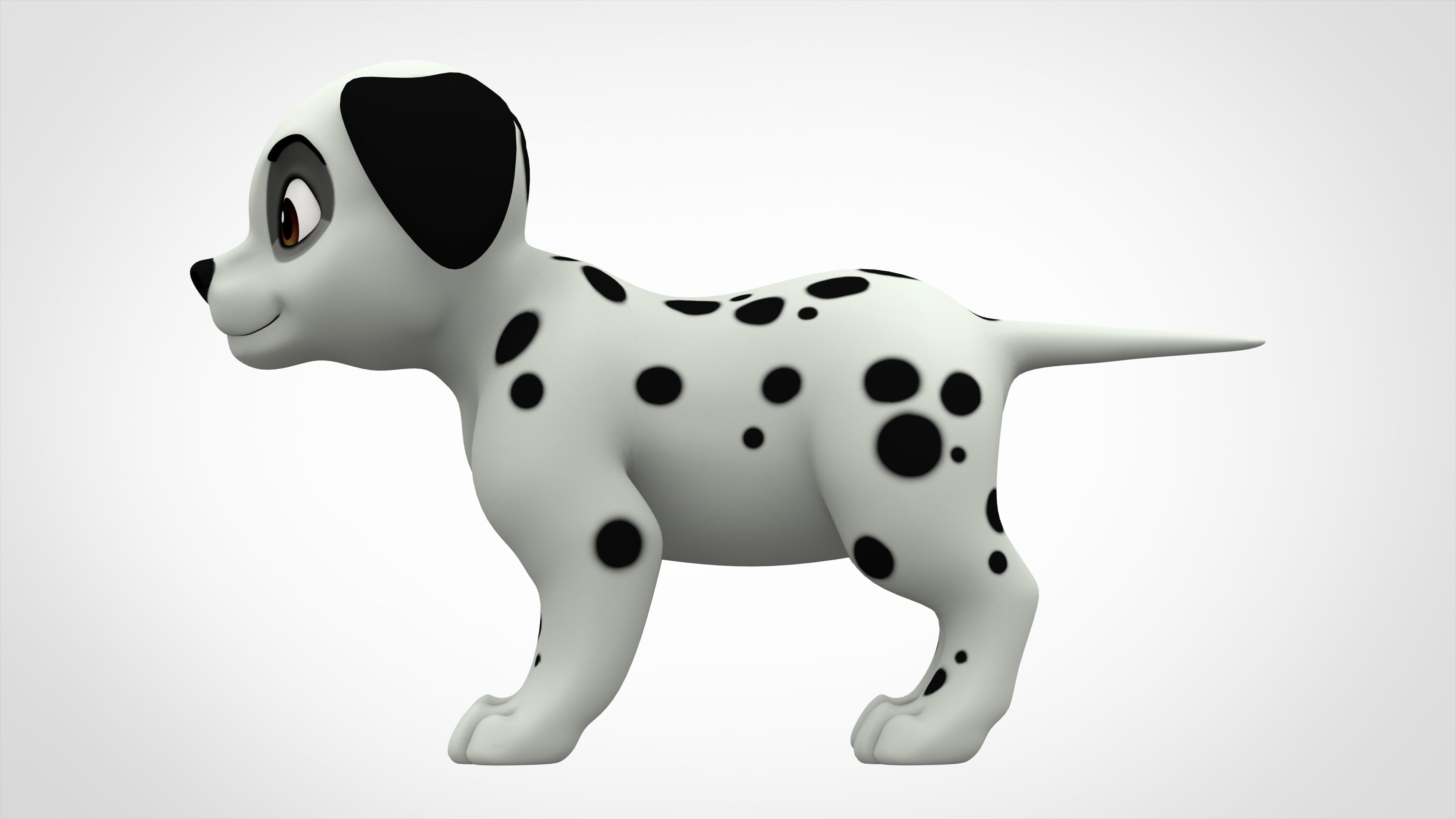 Dalmatian Puppy  Low-poly 3D model_2