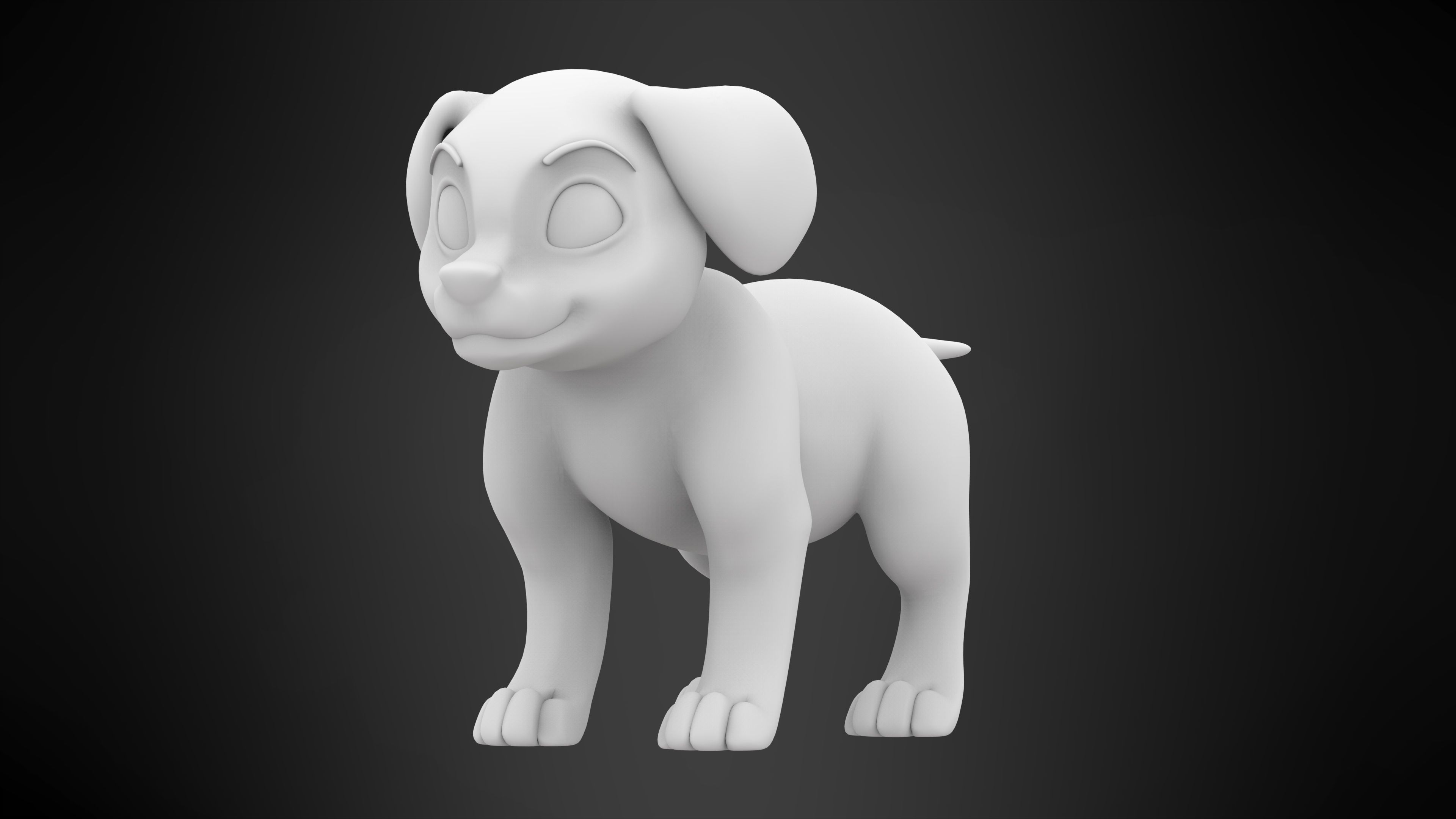 Dalmatian Puppy  Low-poly 3D model_5