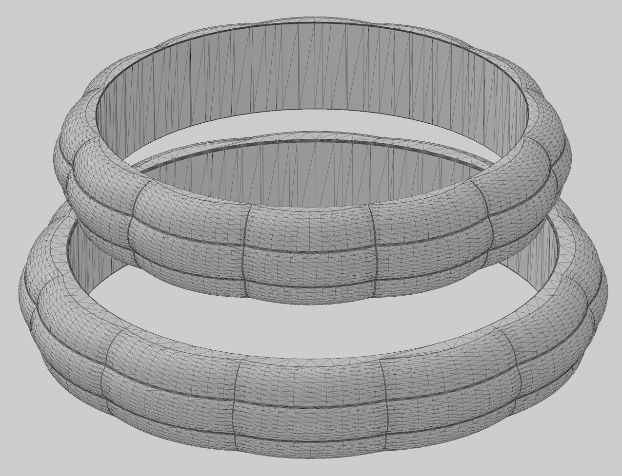 Rounded faceted ring 3D print model_9