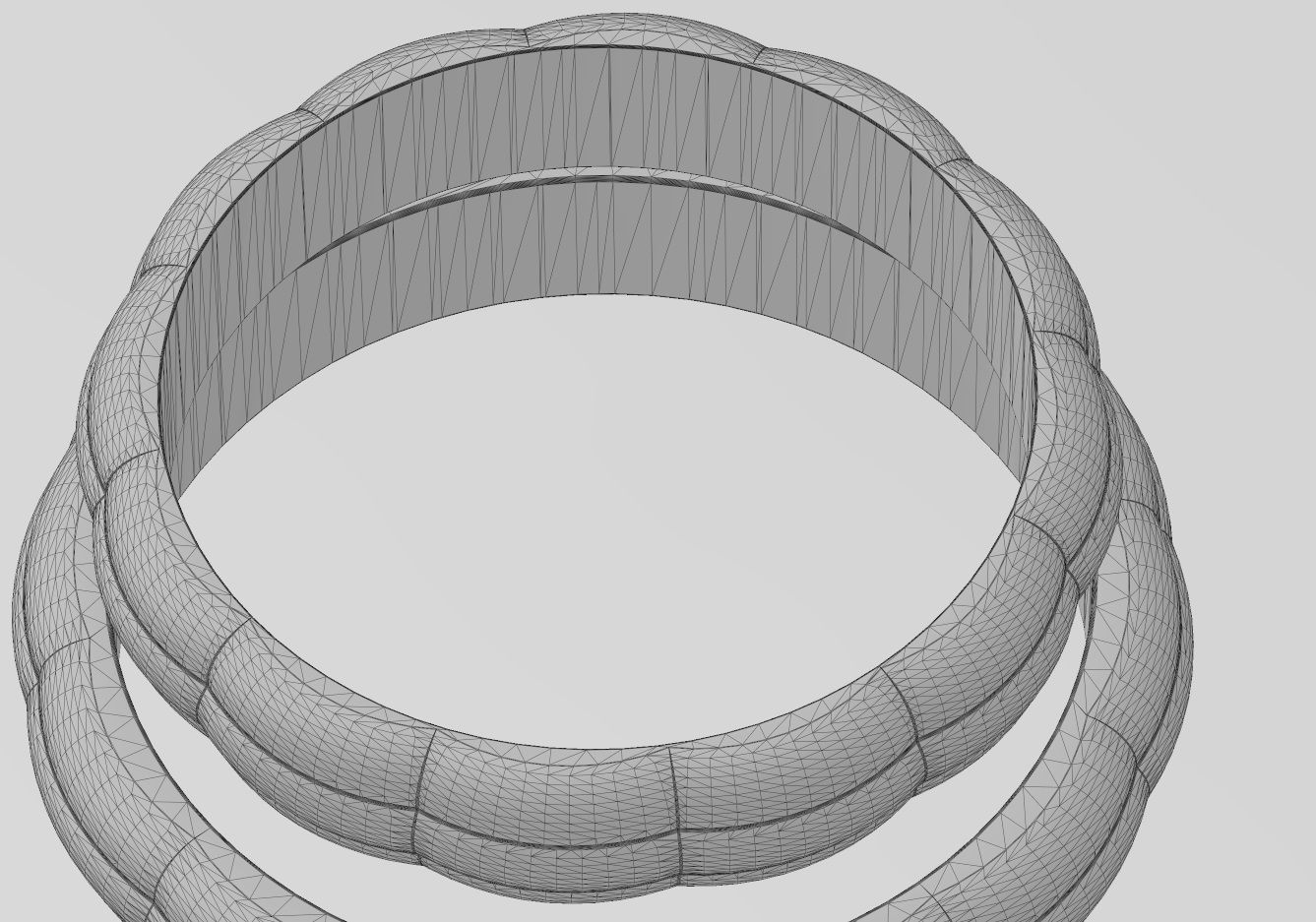 Rounded faceted ring 3D print model_12