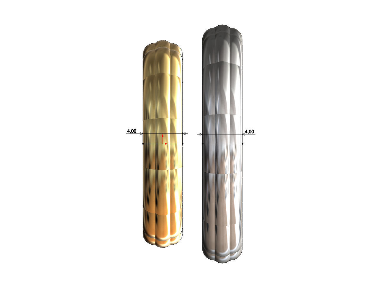 Rounded faceted ring 3D print model_6