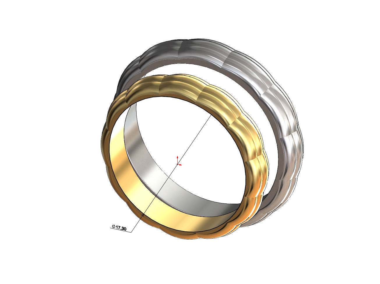 Rounded faceted ring 3D print model_5