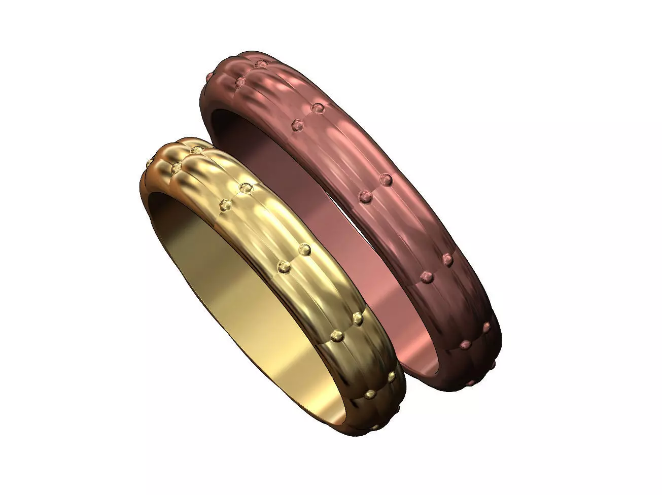 Rounded faceted ring with capitonne pattern 3D print model