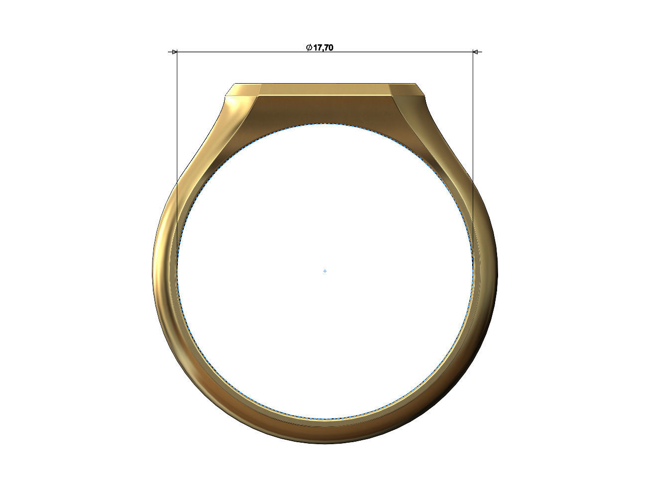Hexagonal Moucharabih motif signet ring 3D print model_5
