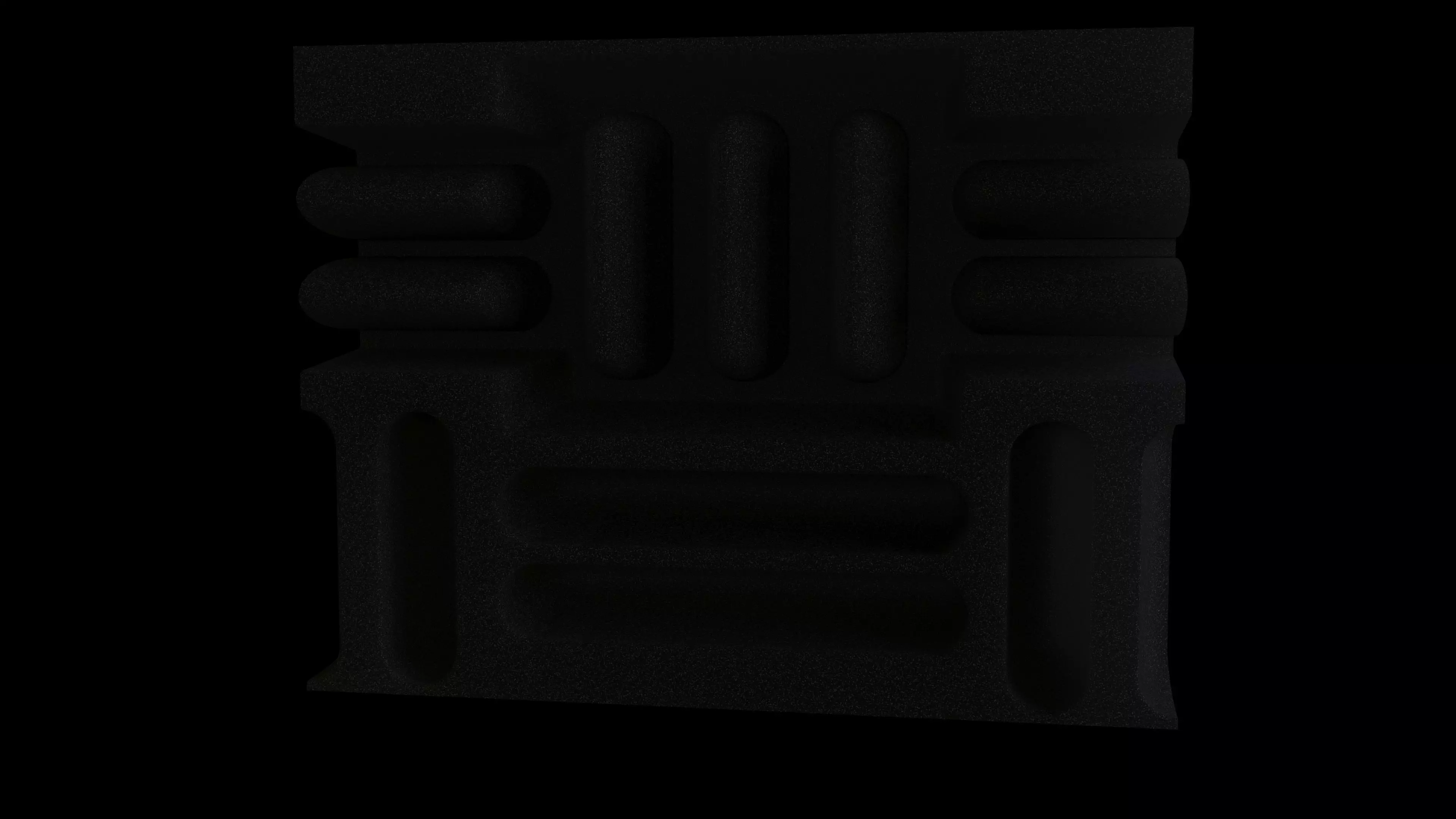 Waffle Grid Acoustic Foam Panels 3D model_0