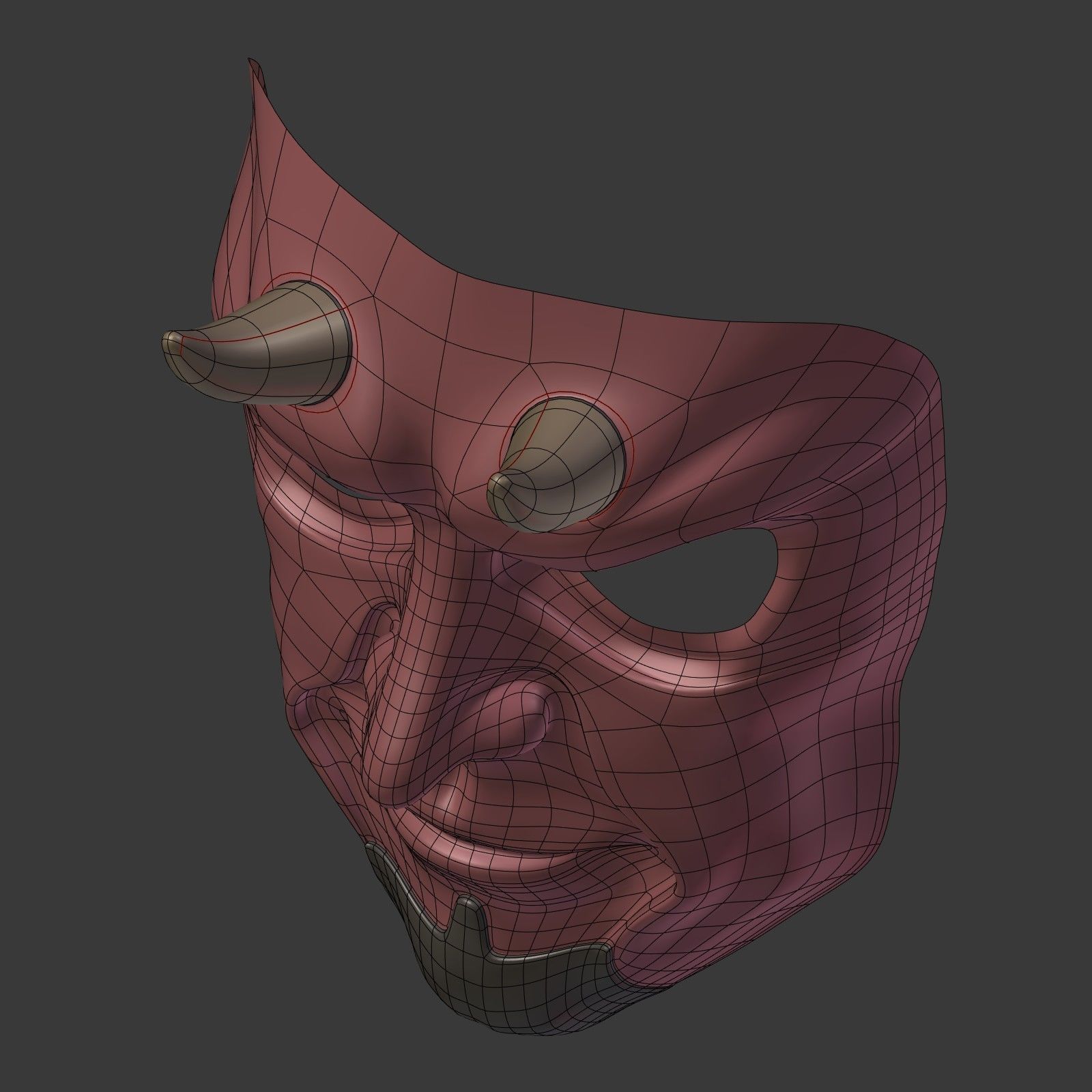 Devil Mask Low-poly 3D model_10