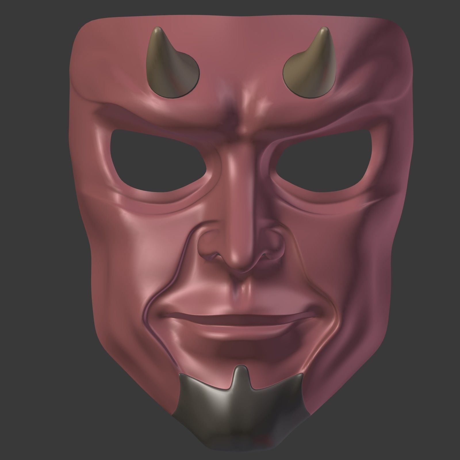 Devil Mask Low-poly 3D model_3