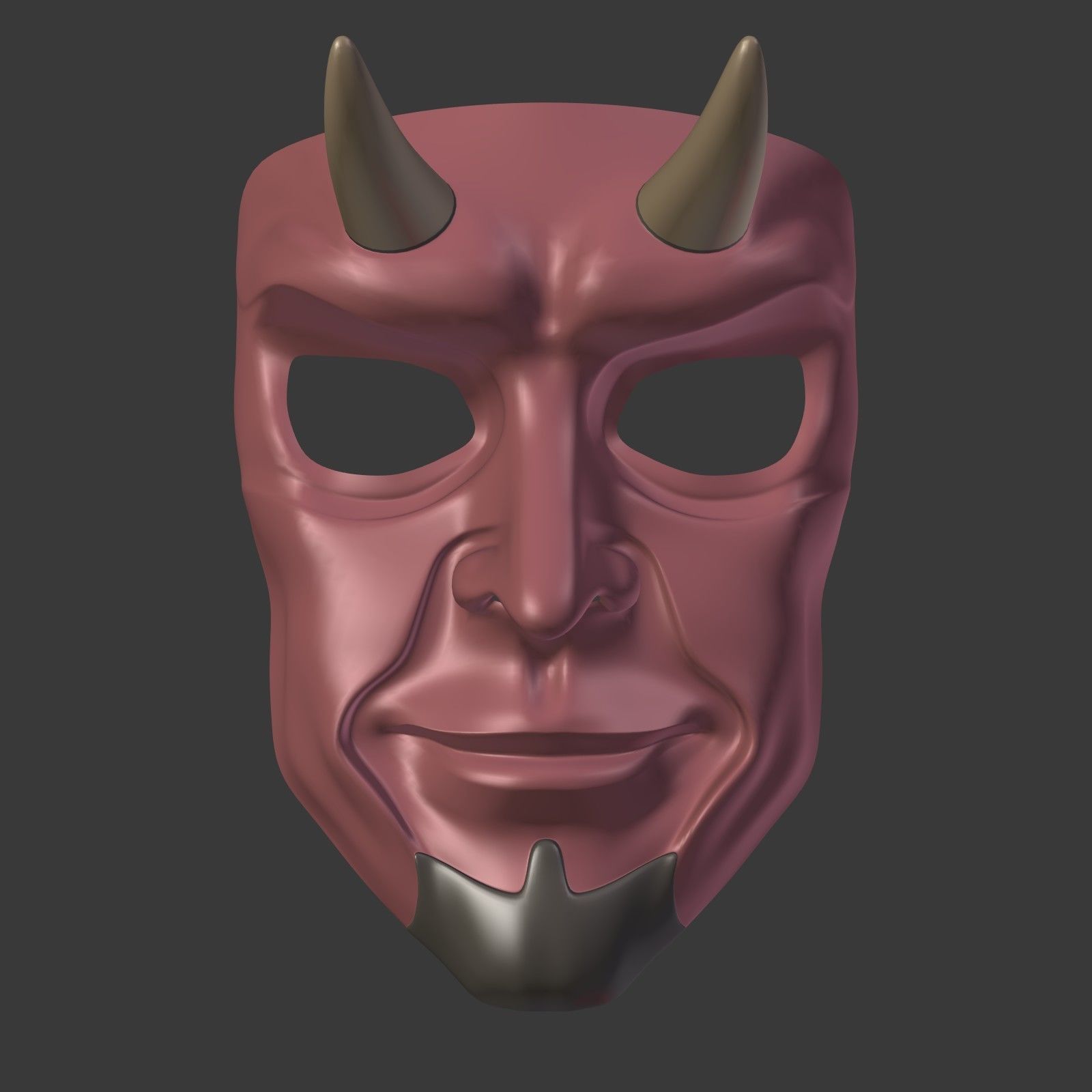 Devil Mask Low-poly 3D model_1