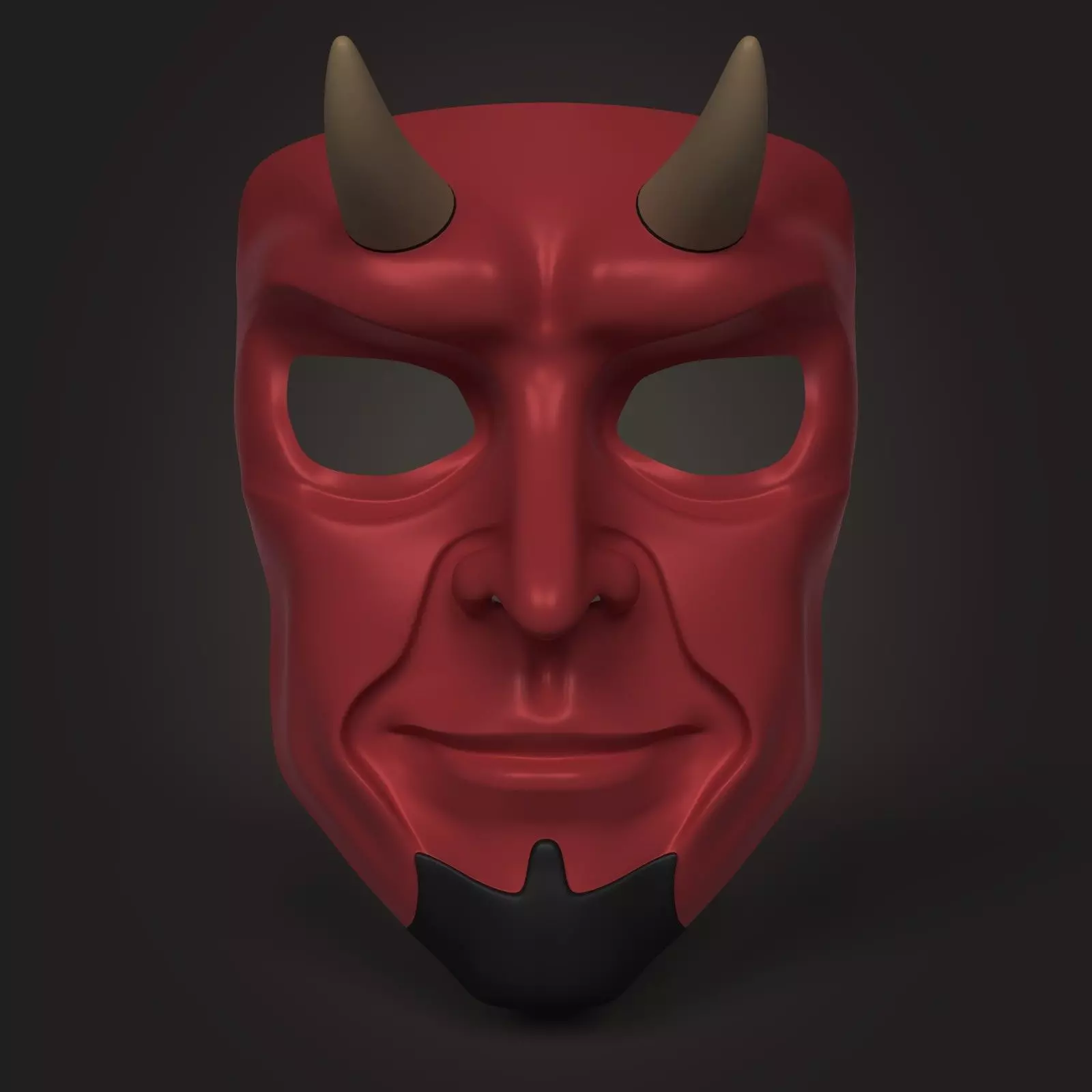 Devil Mask Low-poly 3D model_0