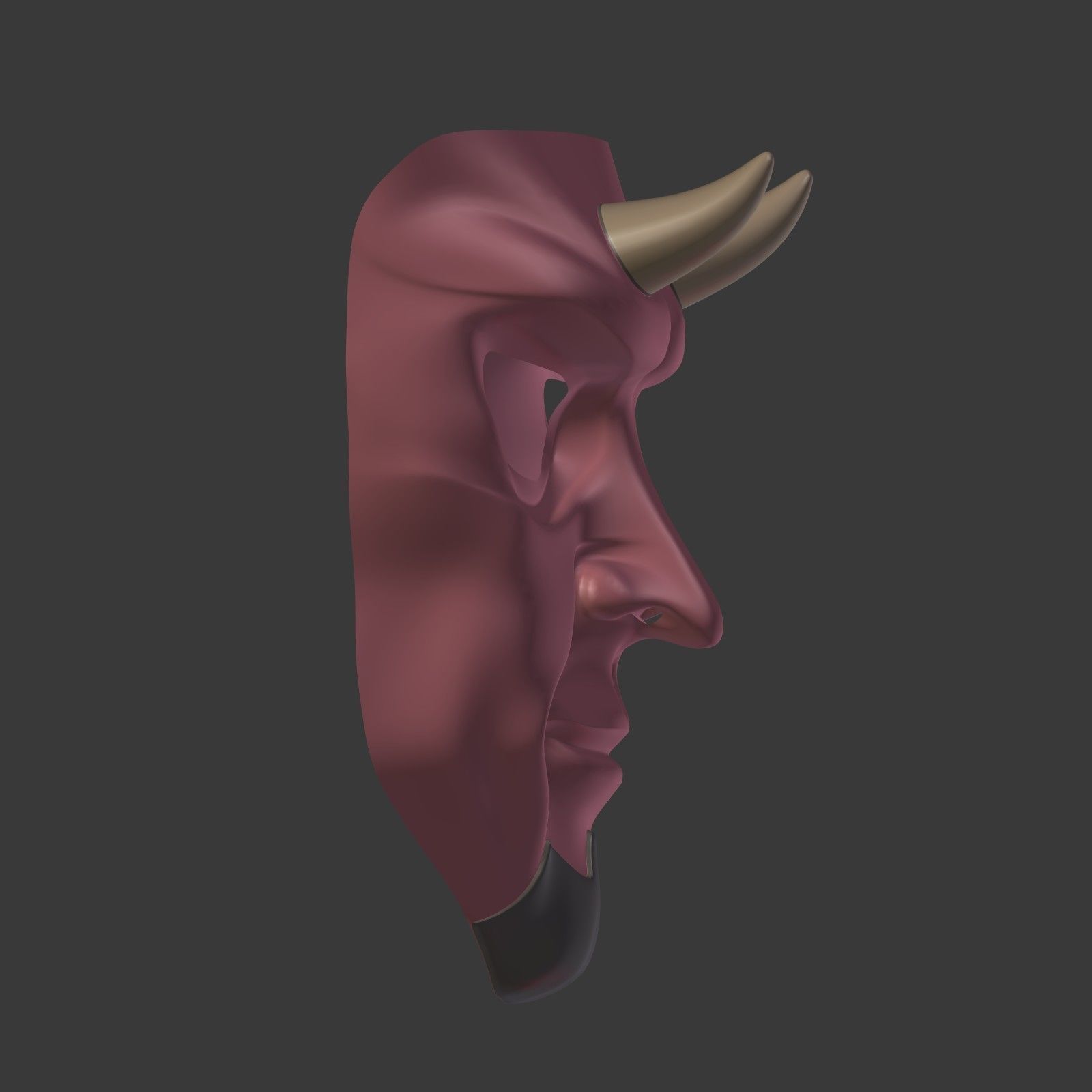 Devil Mask Low-poly 3D model_17