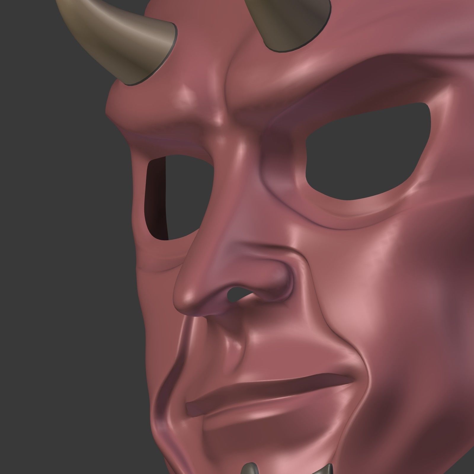 Devil Mask Low-poly 3D model_15
