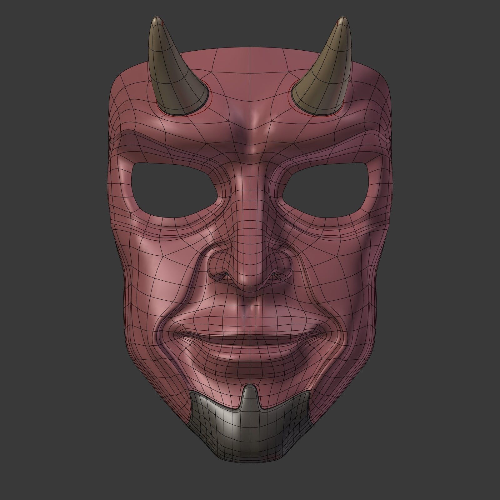 Devil Mask Low-poly 3D model_2